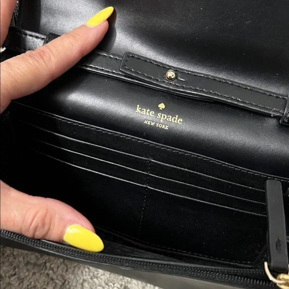 kate spade Black Leather Crossbody with Gold Logo - Picture 3 of 3